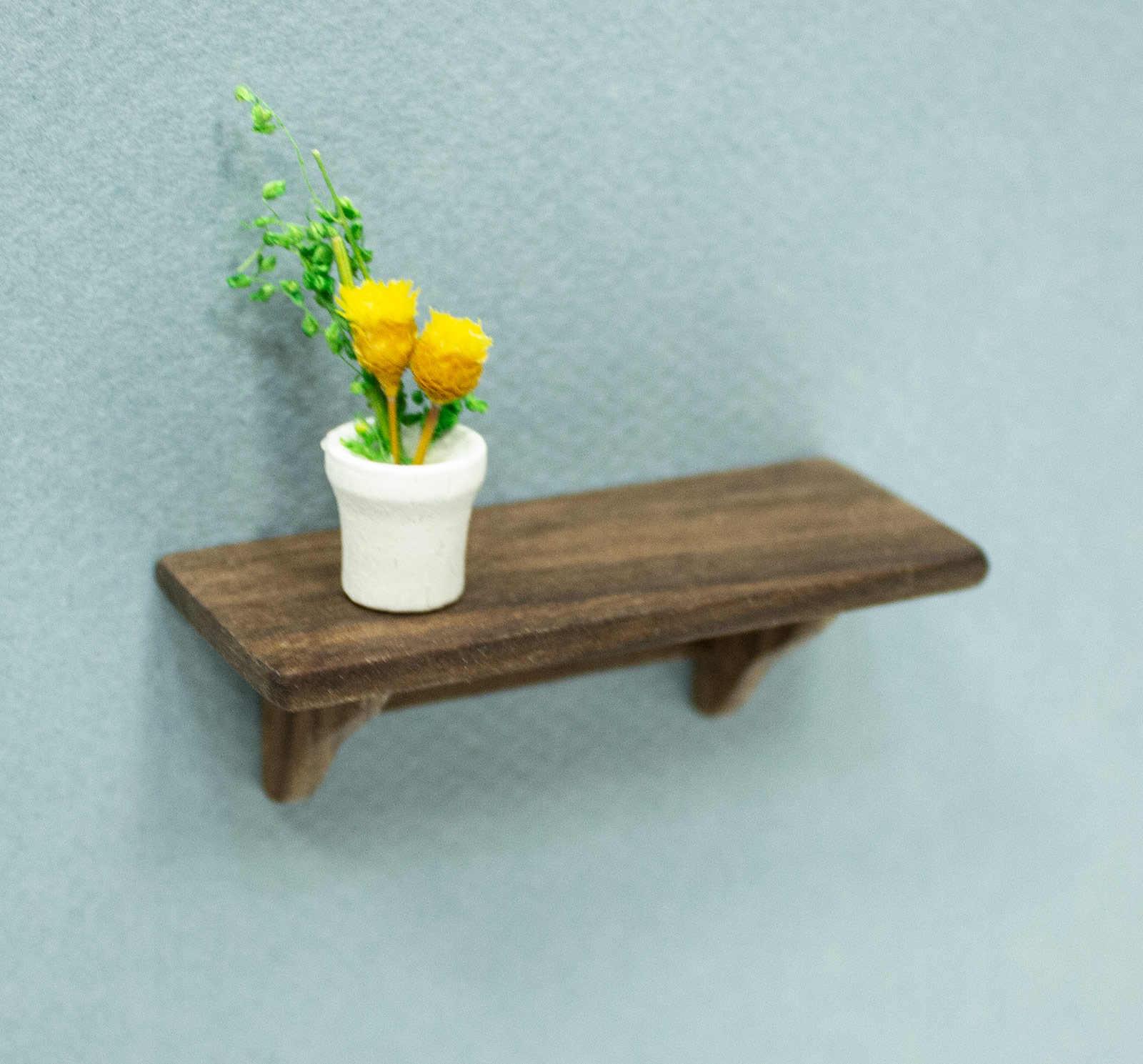 Mini Walnut Short Wall Shelf